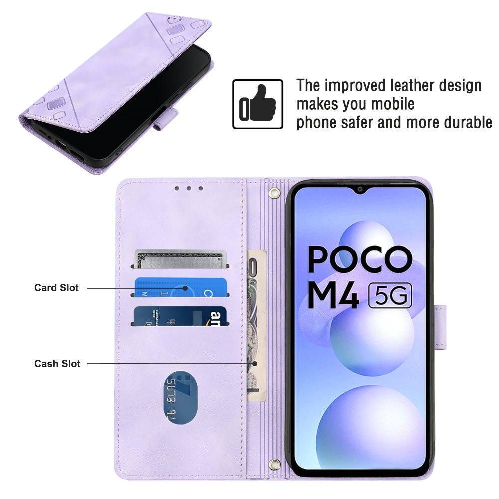 Cell Phone Case For Xiaomi Poco M4 5G M5 4G PT005 YB Imprinting Series-6 Leather Skin-friendly Imprinted Phone Cover Cell Phone Case For Xiaomi Poco M4 5G M5 4G PT005 YB Imprinting Series-6 Leather Skin-friendly Imprinted Phone Cover